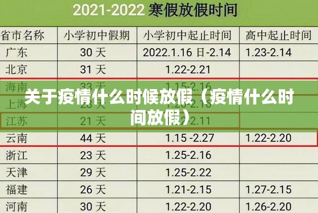 关于疫情什么时候放假（疫情什么时间放假）