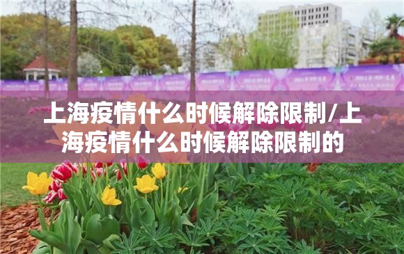 上海疫情什么时候解除限制/上海疫情什么时候解除限制的