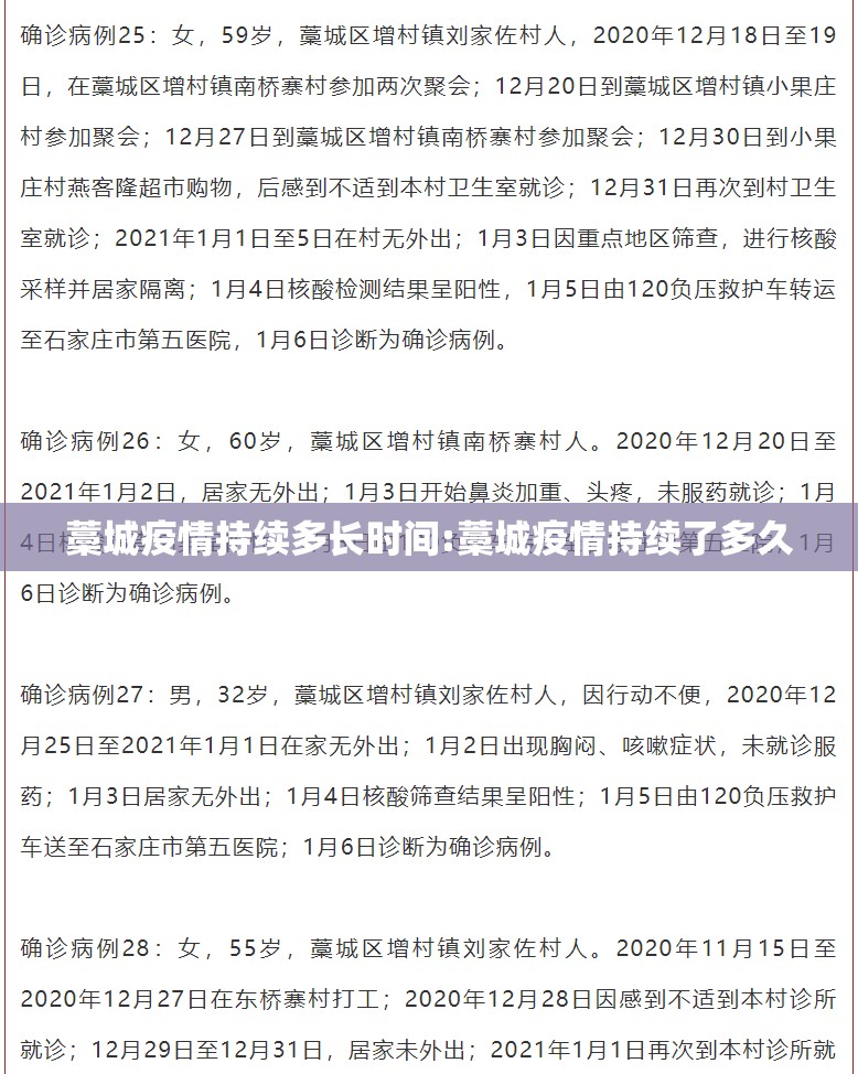藁城疫情持续多长时间:藁城疫情持续了多久