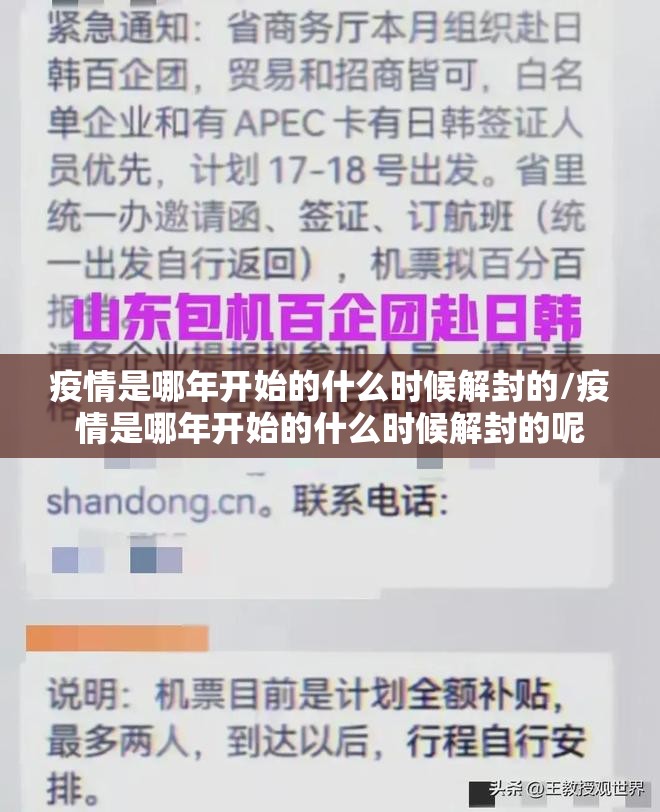 疫情是哪年开始的什么时候解封的/疫情是哪年开始的什么时候解封的呢