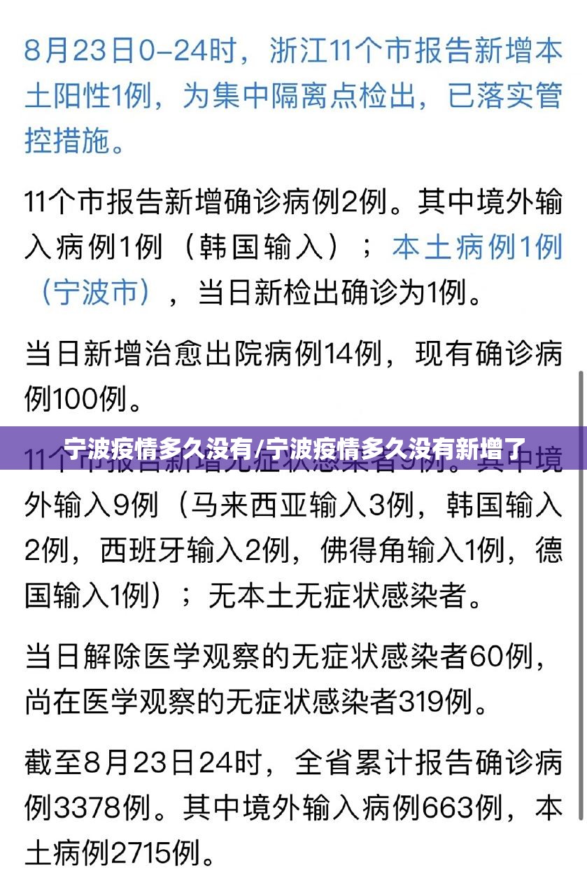 宁波疫情多久没有/宁波疫情多久没有新增了