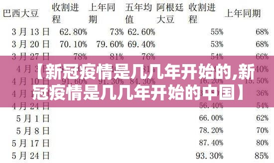 【新冠疫情是几几年开始的,新冠疫情是几几年开始的中国】