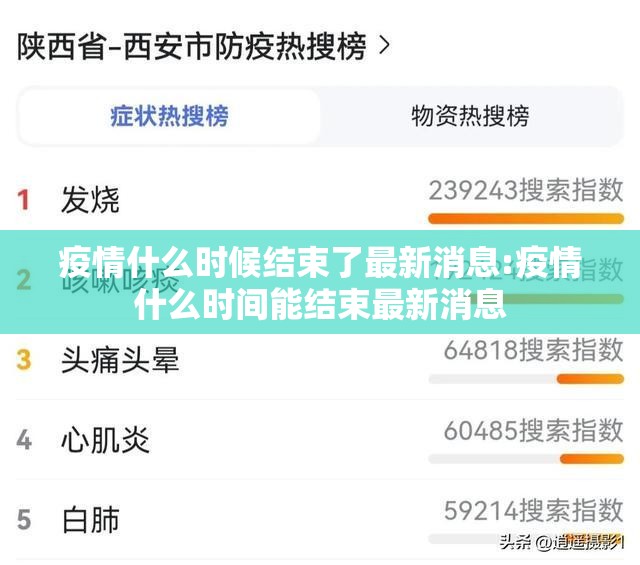 疫情什么时候结束了最新消息:疫情什么时间能结束最新消息